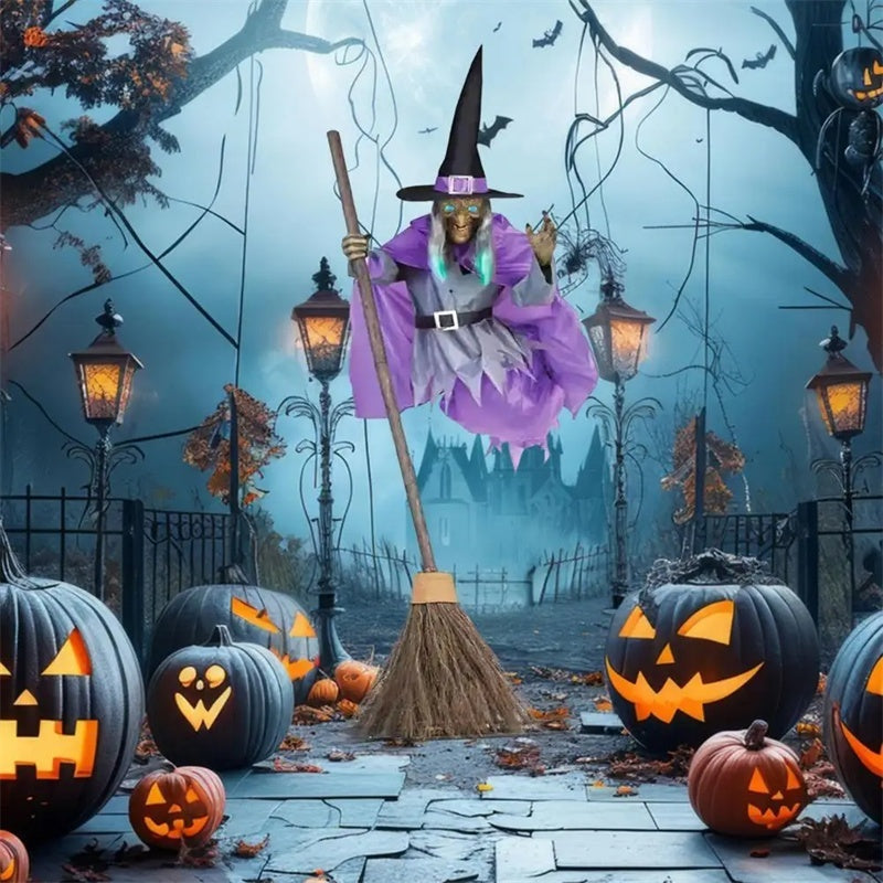 Flying Witch Halloween Decoration – Floating Outdoor Scary Witch Prop
