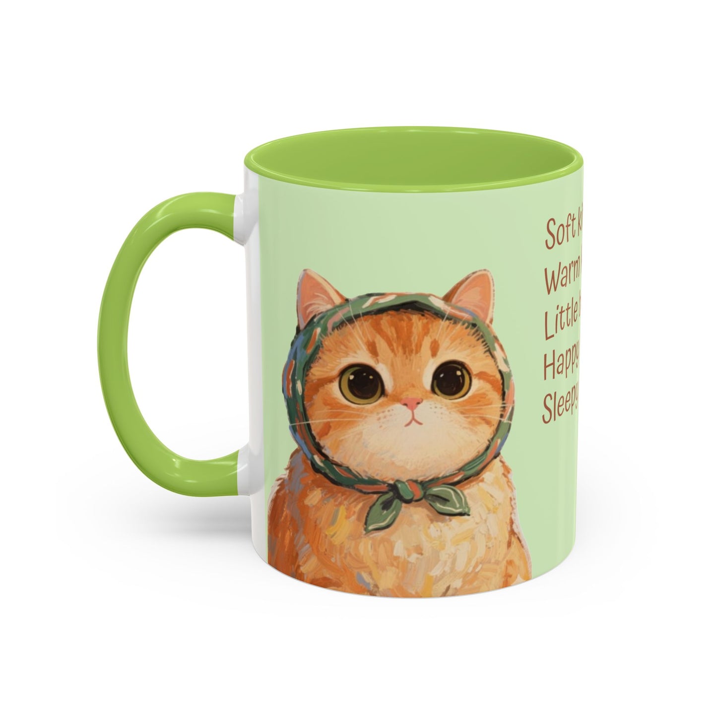 Muffin's Bliss cozy orange cat dreamer ceramic mug for tea and coffee lovers, featuring a cute cat design.