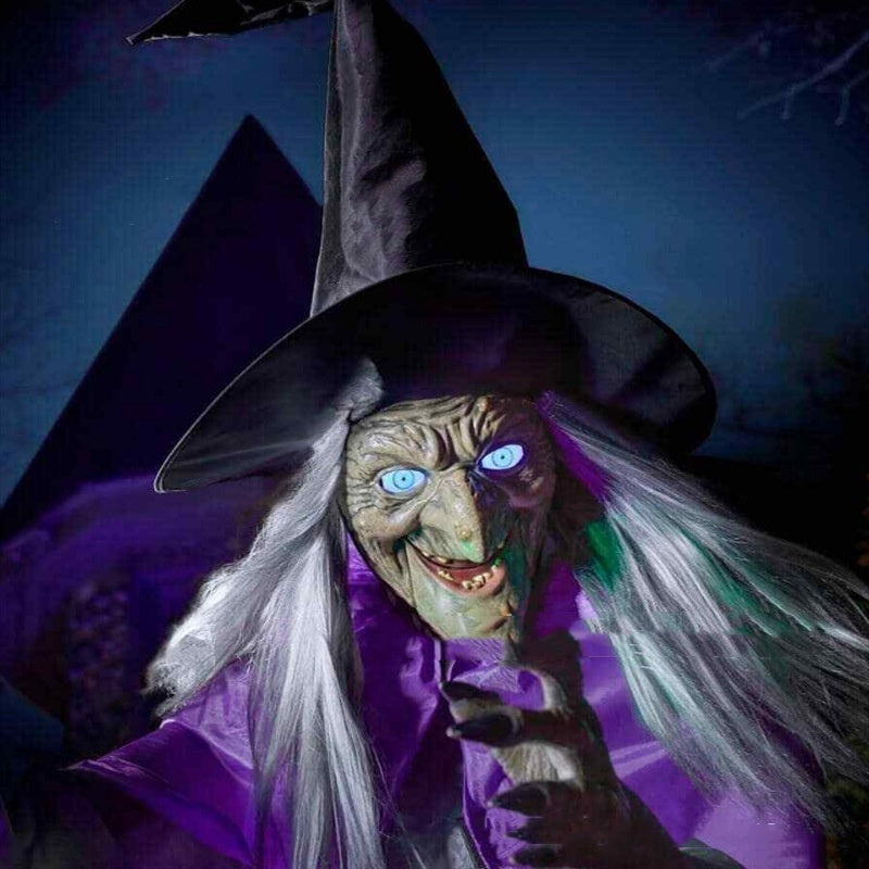 Flying Witch Halloween Decoration – Floating Outdoor Scary Witch Prop