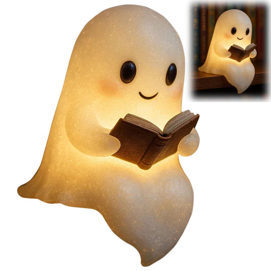 Spooky Cute 10 cm Ghost Lamp – LED Night Light for Kids & Readers | Halloween Bedside Glow, Cozy Sleep Light & Gift Decor