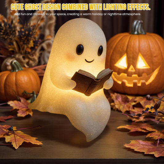 Spooky Cute 10 cm Ghost Lamp – LED Night Light for Kids & Readers | Halloween Bedside Glow, Cozy Sleep Light & Gift Decor