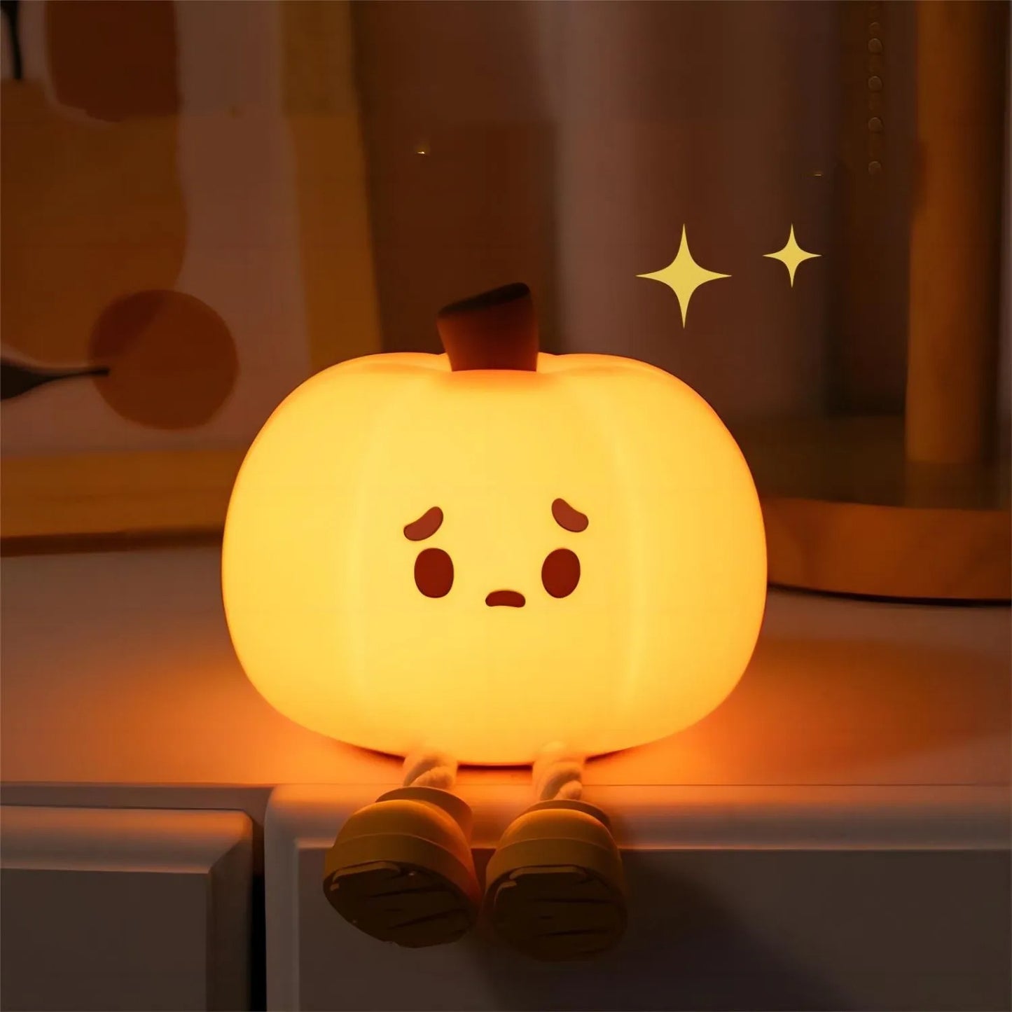Halloween Pumpkin Night Light – Cute Soft Silicone Lamp, Touch Dimmable & Rechargeable Bedside Decor, Kids Gifts & Home Decorations
