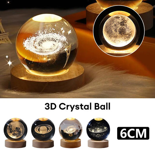 Luminous Starry Sky Moon Crystal Ball – Magical Projection Night Lamp & Unique Gift