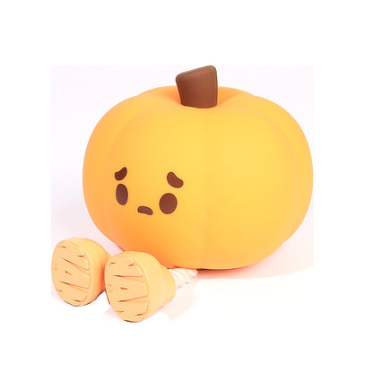 Halloween Pumpkin Night Light – Cute Soft Silicone Lamp, Touch Dimmable & Rechargeable Bedside Decor, Kids Gifts & Home Decorations