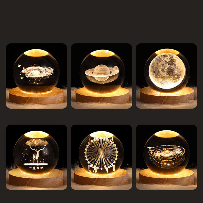 Luminous Starry Sky Moon Crystal Ball – Magical Projection Night Lamp & Unique Gift