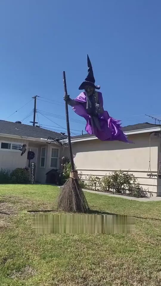 Flying Witch Halloween Decoration – Floating Outdoor Scary Witch Prop
